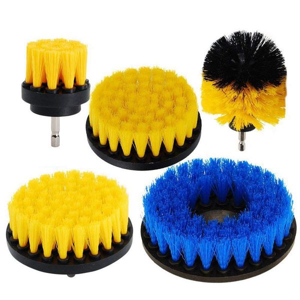 

cleaning brushes 5pcs power scrubber drill brush kit medium soft pp for bathroom surfaces tub sink shower toilet tile and grout