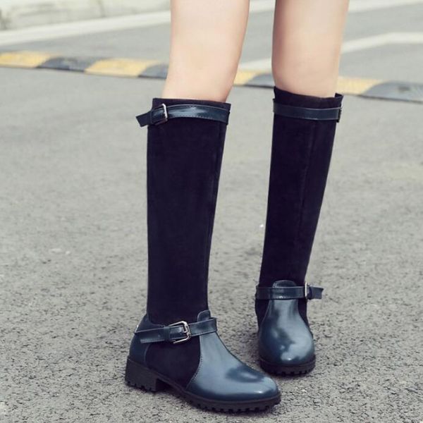 

women's boots autumn winter leather women boots casual shoes fashion autumn and winter above the knee elegant comfort, Black