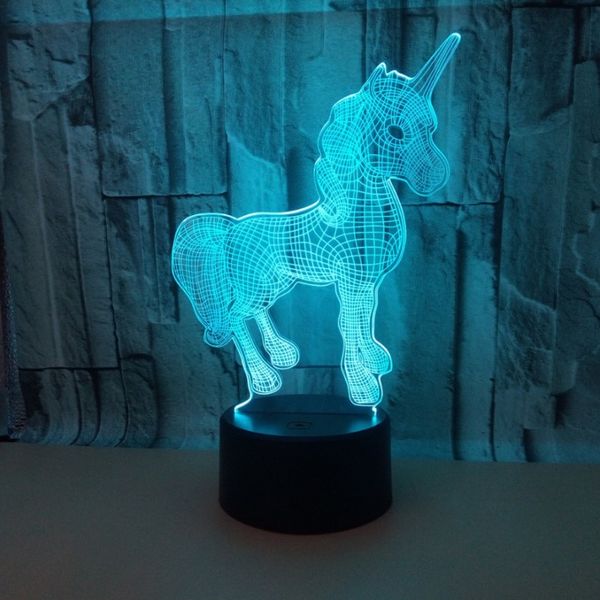 

colorful touch 3d lamp illusion led night light usb table lamp for children baby kids gift bedside bedroom unicorn horse