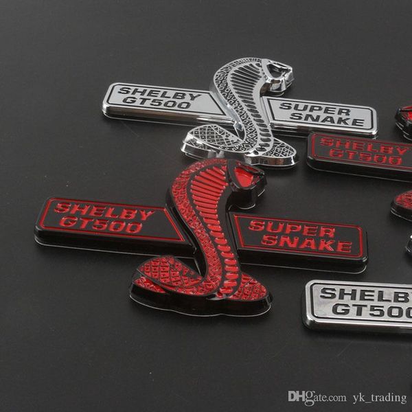 1x Super Snake Shelby GT500 Car Front Grille Emblem ABS Sticker for Mustang