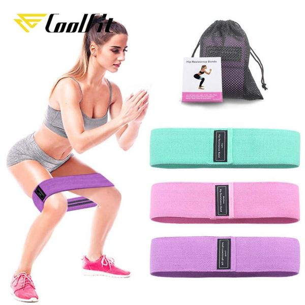 

coolfit 3pcs hip band yoga resistance band wide fitness exercise legs loop for circle squats training anti slip rolling