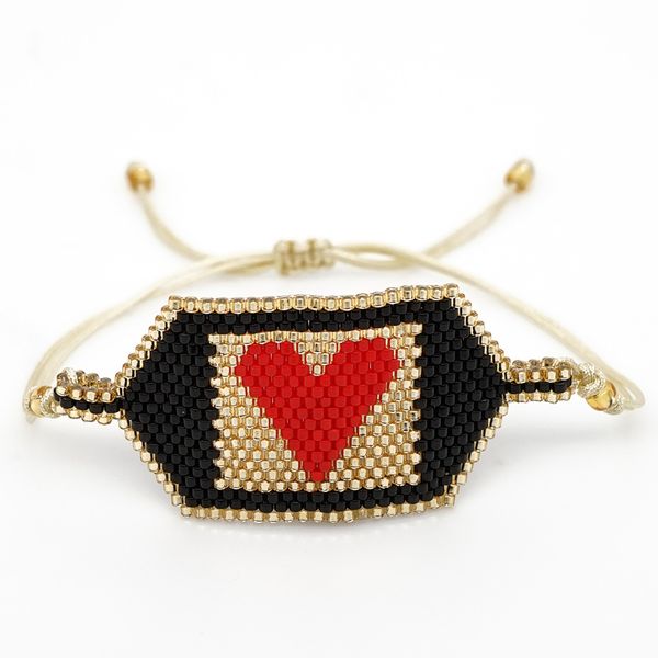 

boho miyuki heart bracelet beads bracelets for women tassel mexican love jewelry handmade armband femmel, Golden;silver
