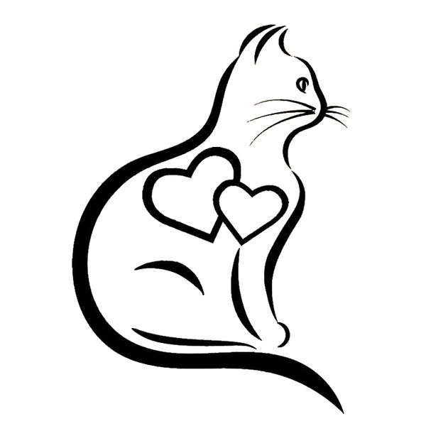 

16*11.4cm cat heart vinyl decal sticker cute and interesting fashion sticker decals car accessories