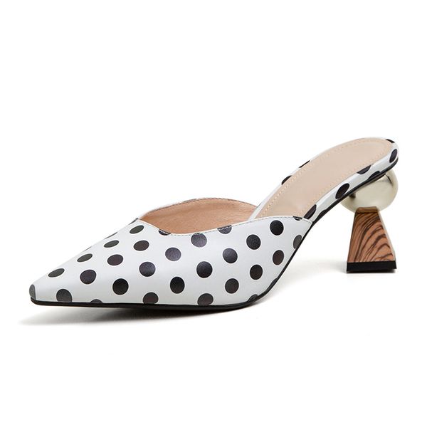 

pointed toe low heel summer female slippers new design slippers for women, Black
