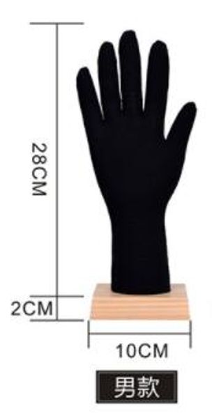 Schwarz 2810 cm männlich PVC Magne Skizze Hand Mannequin Körper Maniküre Requisiten Schmuck Handschuh Modell für Sport Racing Körper Halloween 1 Paar c811