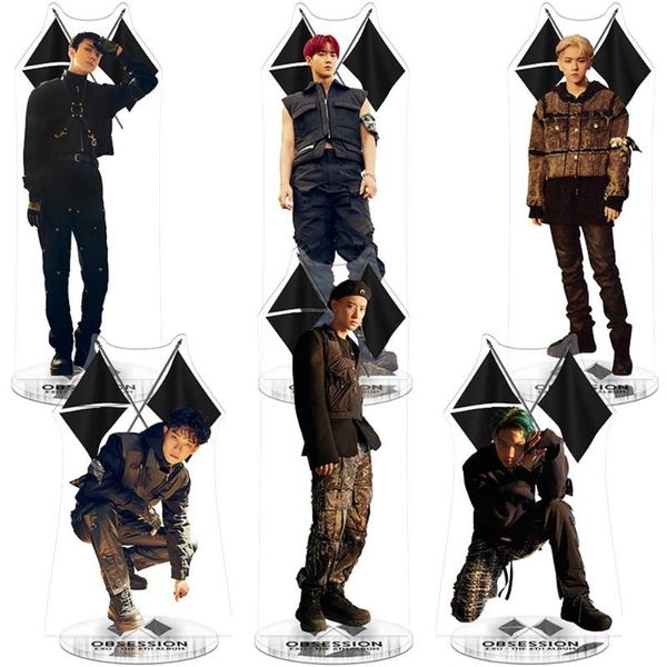

exo members kai chen obsession acrylic figure doll sehun chanyeol standee action table decor, Blue;slivery