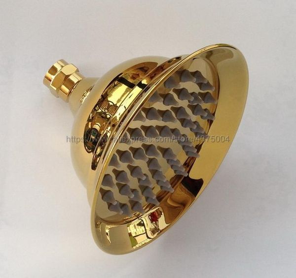

luxury gold color brass round shower head water rains shower head with bathroom set nsh009