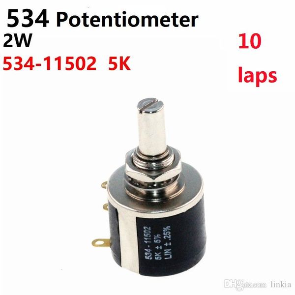 

precision multi-turn wirewound potentiometer 534-11502 534 5k 2w