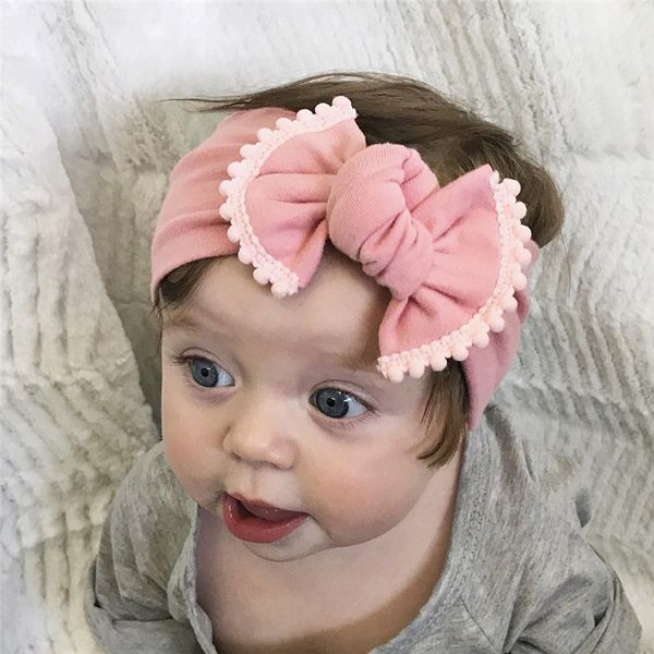 

12 colors headband fashion bowknot baby girl headbands kids hair accessories children infant toddler hair bands elastic headwrap headdress, Slivery;white