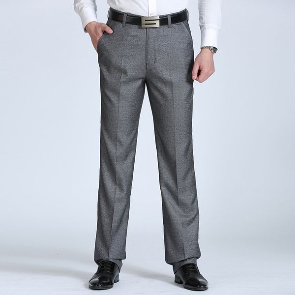 

new arrival mens loose fit straight pants casual business pant trousers regular straight pant big size 12 colors, Black