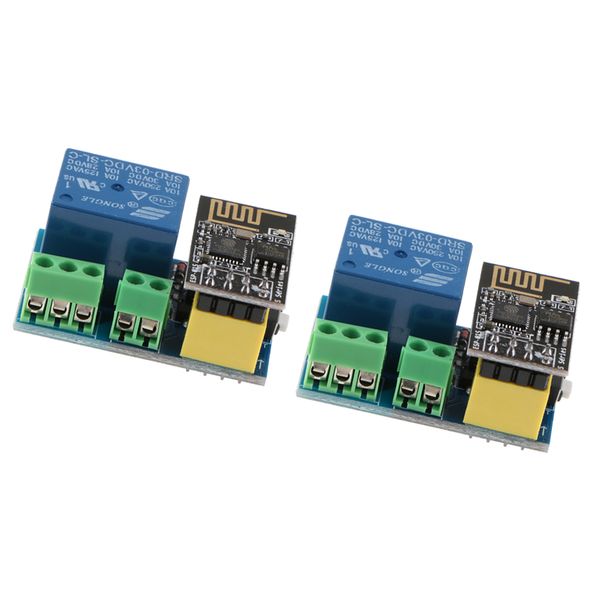 

lot 2pcs esp8266 esp-01s dc 5v wifi relay module things smart home phone remote control