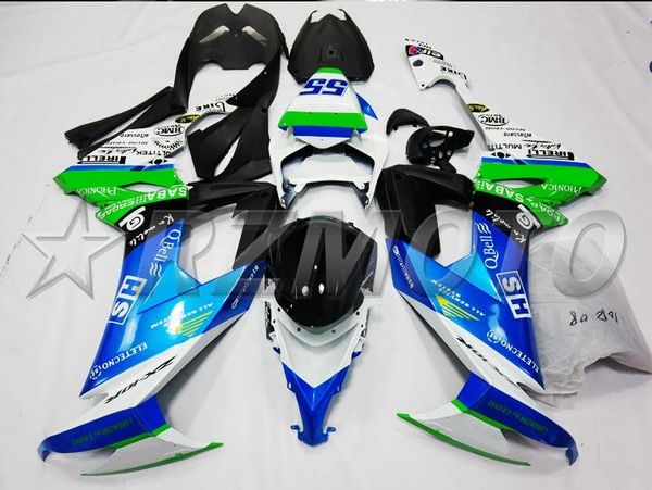 

4 gifts new abs motorcycle full fairings set fit for kawasaki ninja zx-10r zx10r 2008 2009 2010 08 09 10 10r blue green