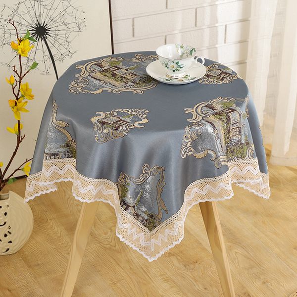 

european-style high-end table cloth fabric pastoral style coffee table cloth small round table tablecloth rectangular floral lace duo yong j