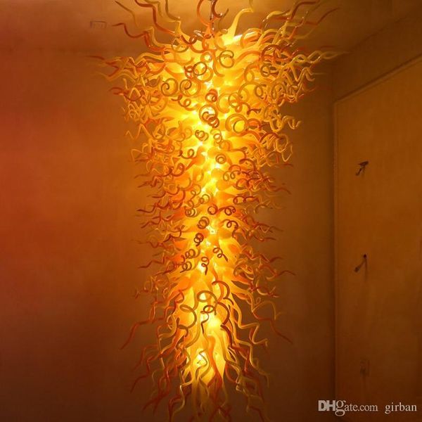 

selling modern large chandeliers led light source 100% hand blown glass chandelier for art decor