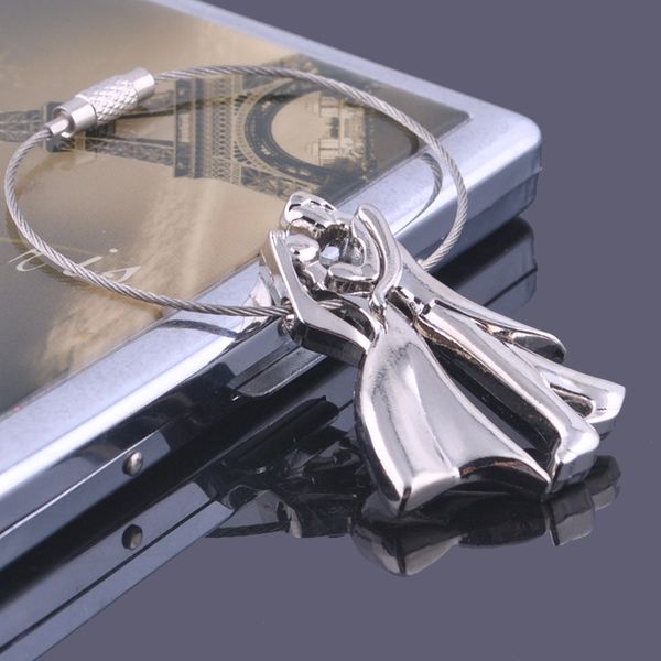 

fashion metal bride and groom keychains keyrings wedding gifts party favor