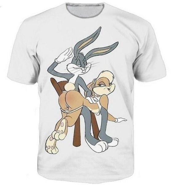 

cartoon bugs bunny looney tunes t shirt men women funny 3d print summer short sleeve o neck crewneck casual a228