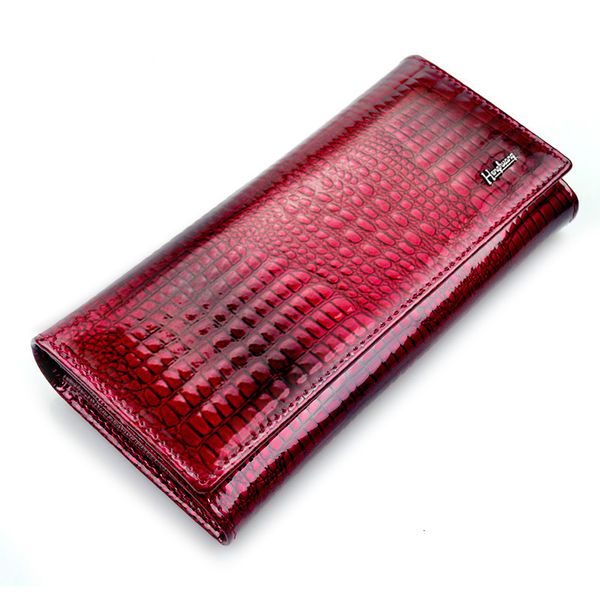 

women wallets and purses brand alligator long genuine leather ladies clutch coin purse female crocodile cow wallet, Red;black