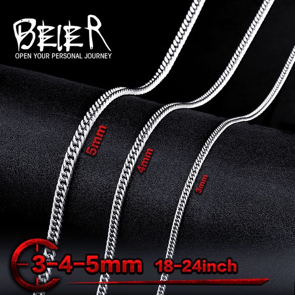 

wholesale flat chain for man stainless steel man's fashion necklace jewelry bn1026, Silver