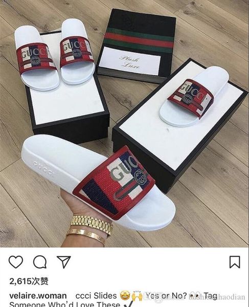 

вверх по футболу 2018 года мода женщин сандалии тапочки для женщин с коробкой hot luxury дизайнер цветок напечатанный унисекс пляж флип-флоп, Black