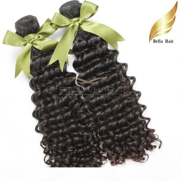 

8a 100% cheveux malaisienne couleur naturel deep wave 2pcs lot tissages couleur possible livraisons gratuit, Black