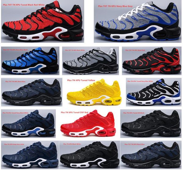 

with box new plus tn kpu mens sneakers running trainers shoes navy black white