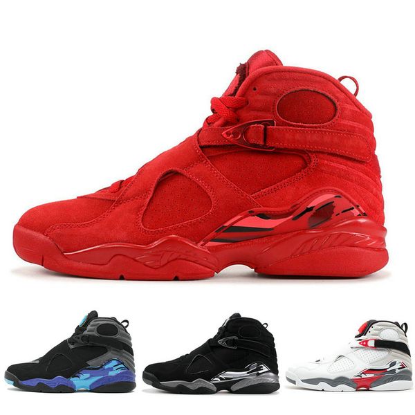 

2019 new valentine's day red 8 vii 8s men basketball shoes aqua chrome countdown pack mens outdoor sports sneakers size 8-13