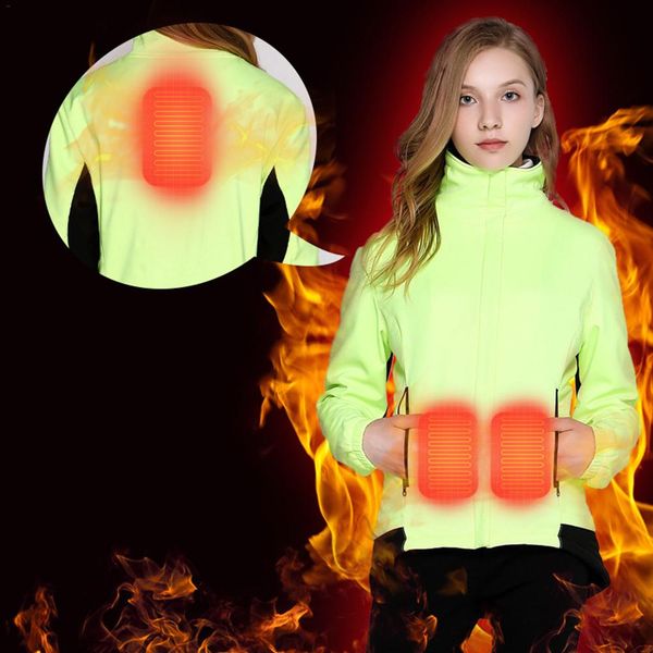 

electric heated jacket clothing cold resistant heating jacket for female outdoors hiking camping warming electric heating coat, Blue;black