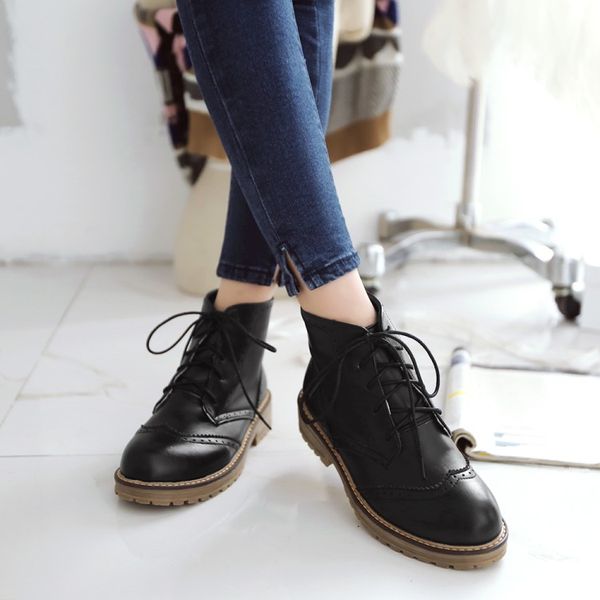 

plus size boots women shoes boots for women ladies shoes woman winter cross band solid color, Black