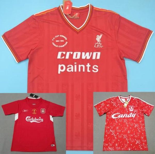 

football jersey rush gerrard 1985 1986 retro soccer jersey 2005 2006 crouch morientes football shirt 1989 1991 maillot classic vintage, Black;yellow