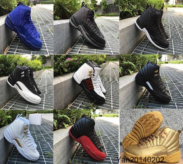 

new 12 xii basketball shoes men women ovo white gym red french blue taxi playoffs wolf grey flu game the master sneakers