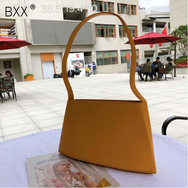 

bxx] genuine leather shoulder bags for women 2019 brand solid color baguette crossbody bag female messenger bag handbags hj240