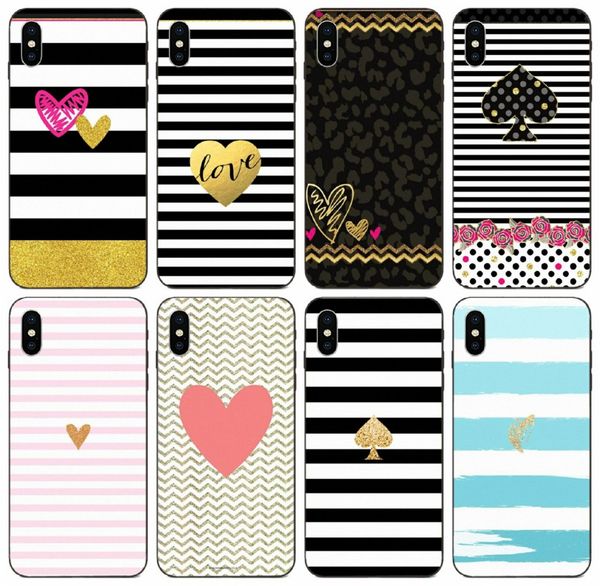 

tongtrade] comics manga caricature striped golden glitter heart love case for iphone x xs max 11 pro 8 7 6s 6 5s 5 samsung j7 honor 7x case