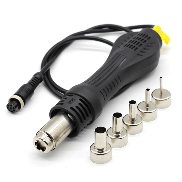 

8-holes air desoldering heat gun handle for 858 8858 878 8586 858d bga rework solder station smt smd repair + 5pcs nozzles