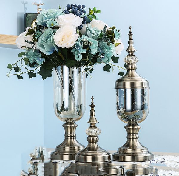 European Crystal Glass Vase Ornaments Modern Minimalist American