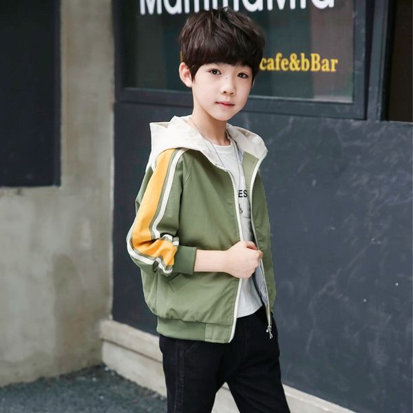 

baby boys jacket size 5-12 children long style hooded active windbreaker teenage clothes big boys sport coat outwear, Blue;gray