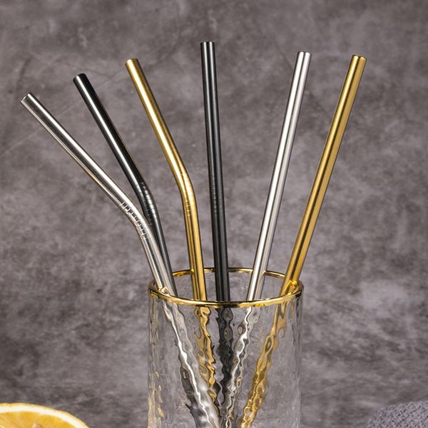 

20oz reusable metal drinking straws 1 pcs 304 stainless steel sturdy bent straight drinks straw
