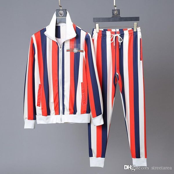 

2020 designer sports wear fashion luxury stripes hoodie jacket+pants gc sports suit running suit golf suit size -3xl, Gray