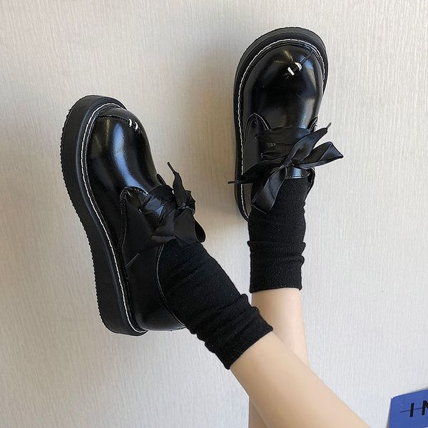 

round toe 2019 women shoes casual female sneakers oxfords women's modis black flats all-match autumn dress new leather cross