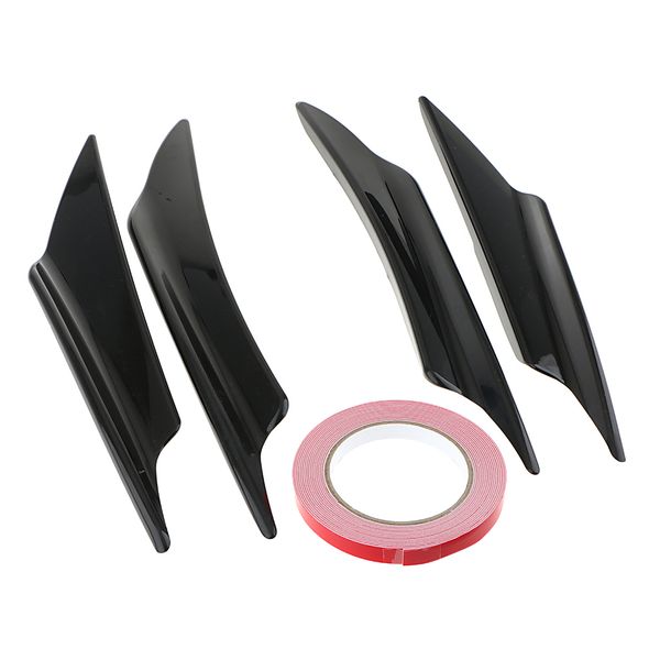 

4x car front bumper lip splitter body spoiler canards exterior black