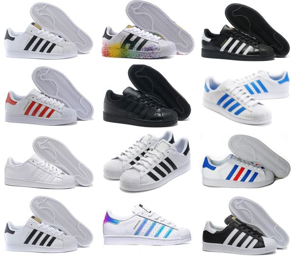 

superstar white black red blue gold superstars super star women men casual shoes eur size us 5-11