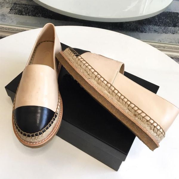 

Women Espadrilles Luxury Brand Woman Genuine Leather High quality designer shoes Slip-On Flats shoes size 35-41 Model AS030701