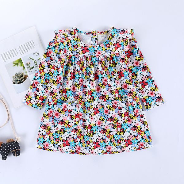 

европейский и американский стиль бренда childrenswear осень чистый хлопок детская рубашка новый стиль с длинным рукавом платье детей выделки, Red;yellow