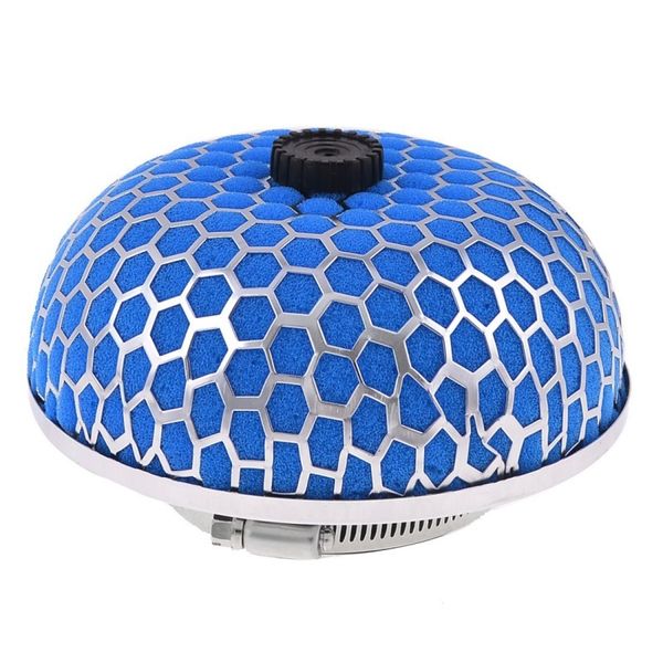 

car 3" 76mm diameter air intake filter mushroom shape blue silver tone