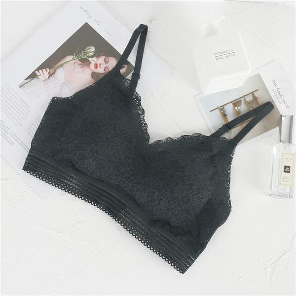 

закрытие дамы нижнее белье кружева сладкие цветочные твердая женщин дизайнер бюстгальтеры push up три четверти провода free front, Red;black