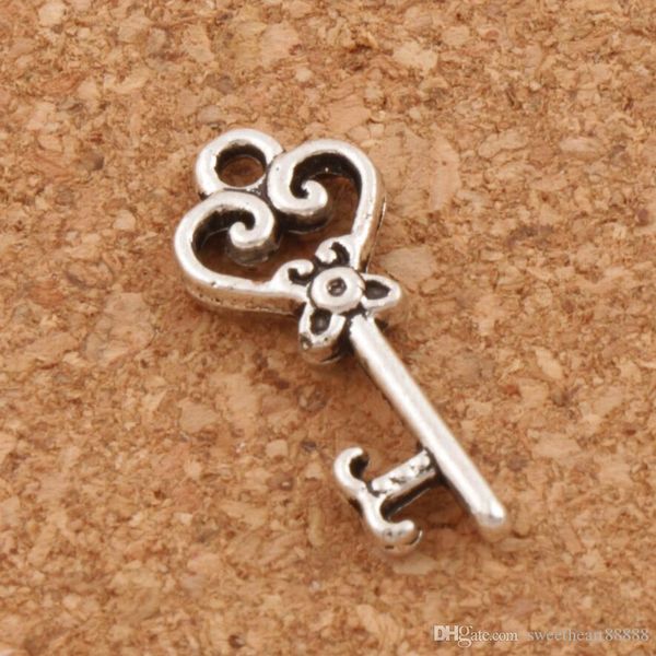 

сердце hollow key шариках 2000pcs серия заключений ювелирных изделий тибетские серебряные подвески компоненты diy fit браслеты ожерелье 9x21, Bronze;silver