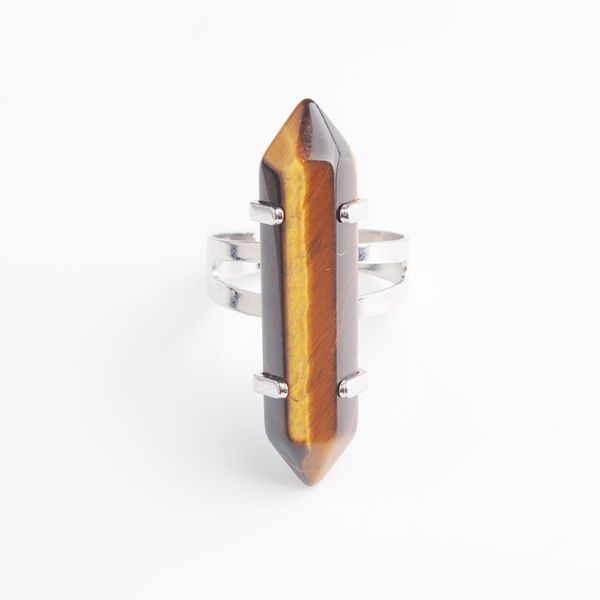 

wojiaer unique ring for women natural tiger s eye stone beads rings silver color party jewelry 1pcs dx3023, Golden;silver