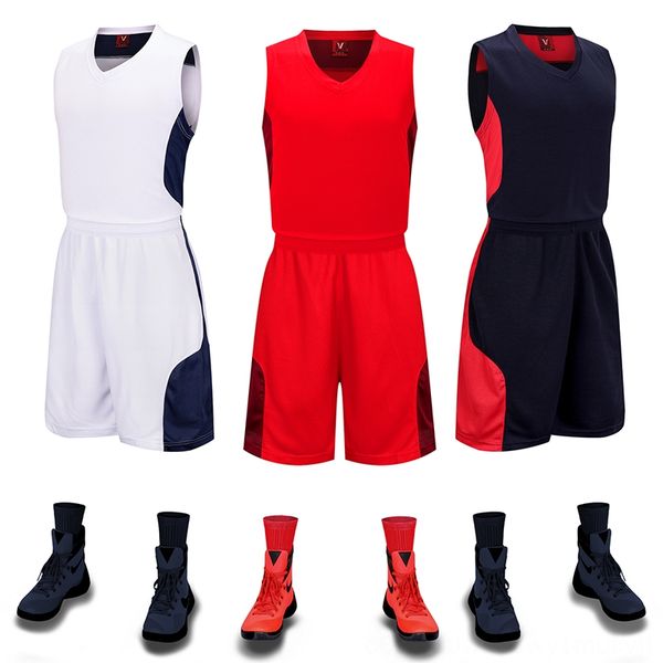 

2019 men kids basketball jerseys uniforms breathable shirts shorts set boys asketball kit boxing wear athletic & outdoor appa, Black;red