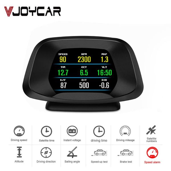 

123 новый head up дисплей obd бортовой компьютер hud дисплей p19 obd2+gps двойной режим gps спидометр автомобильный детектор расход масла