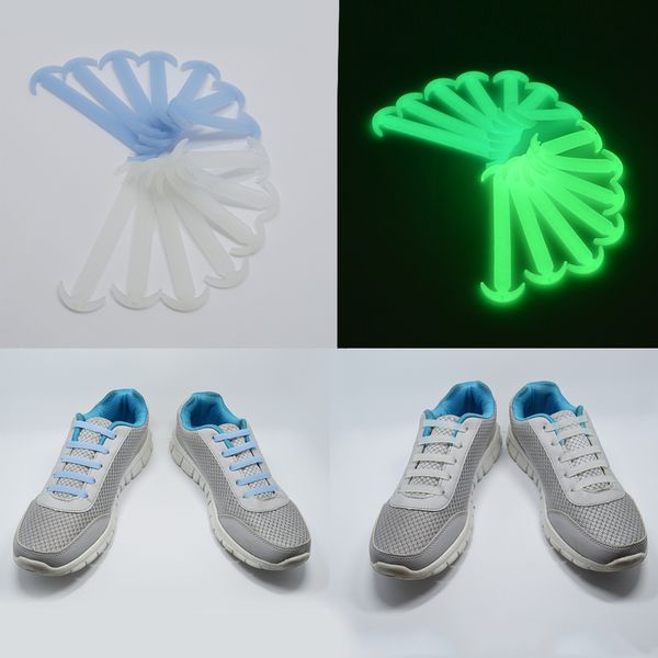 

14pcs no tie luminous shoelaces women men elastic silicone sneaker laces, Black
