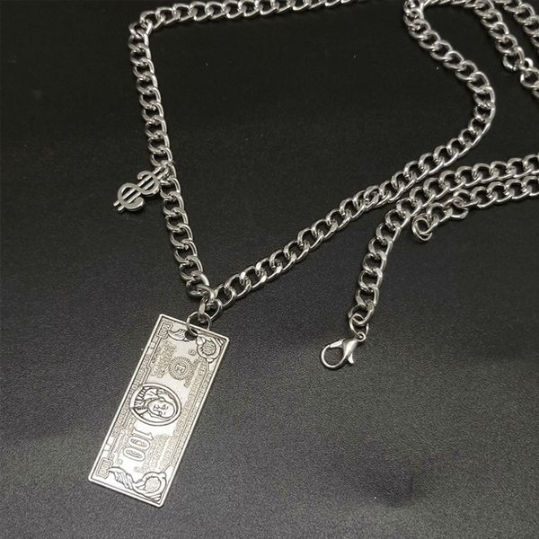 

multi-layer cross dollar hip-hop necklace men couple ku chao handsome personality coins sweater chain, Silver